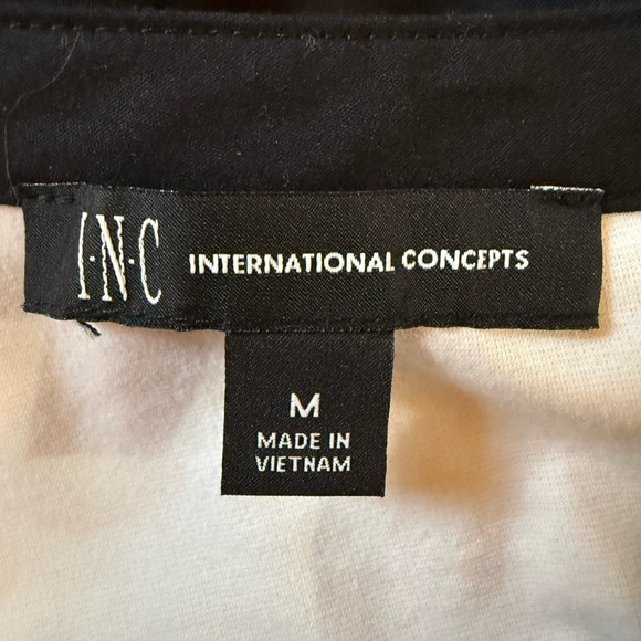INC International Concepts Black and White Asymmetrical Top - Picture 9 of 13